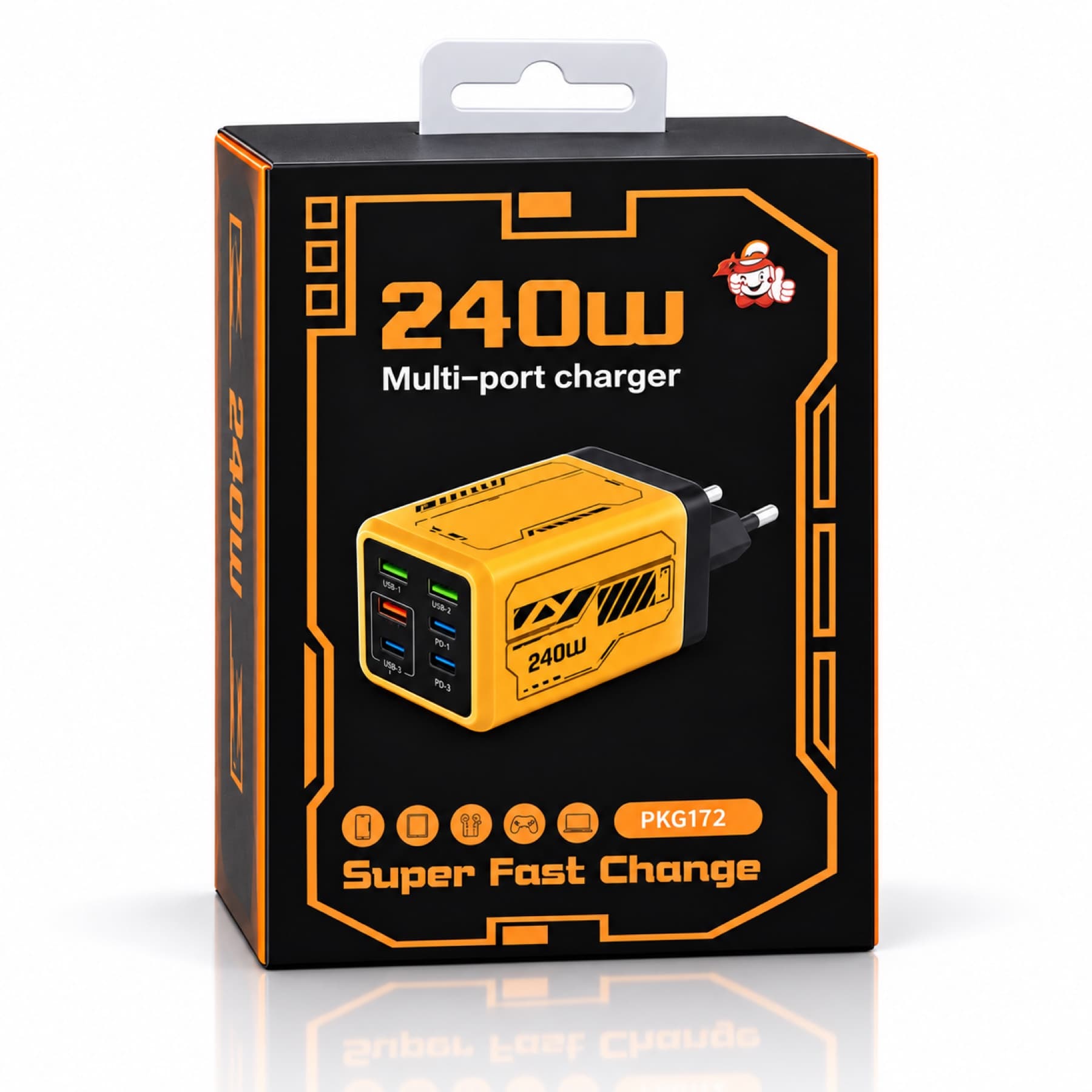 Chargeur rapide 6 ports 240W PKG172 avec câble