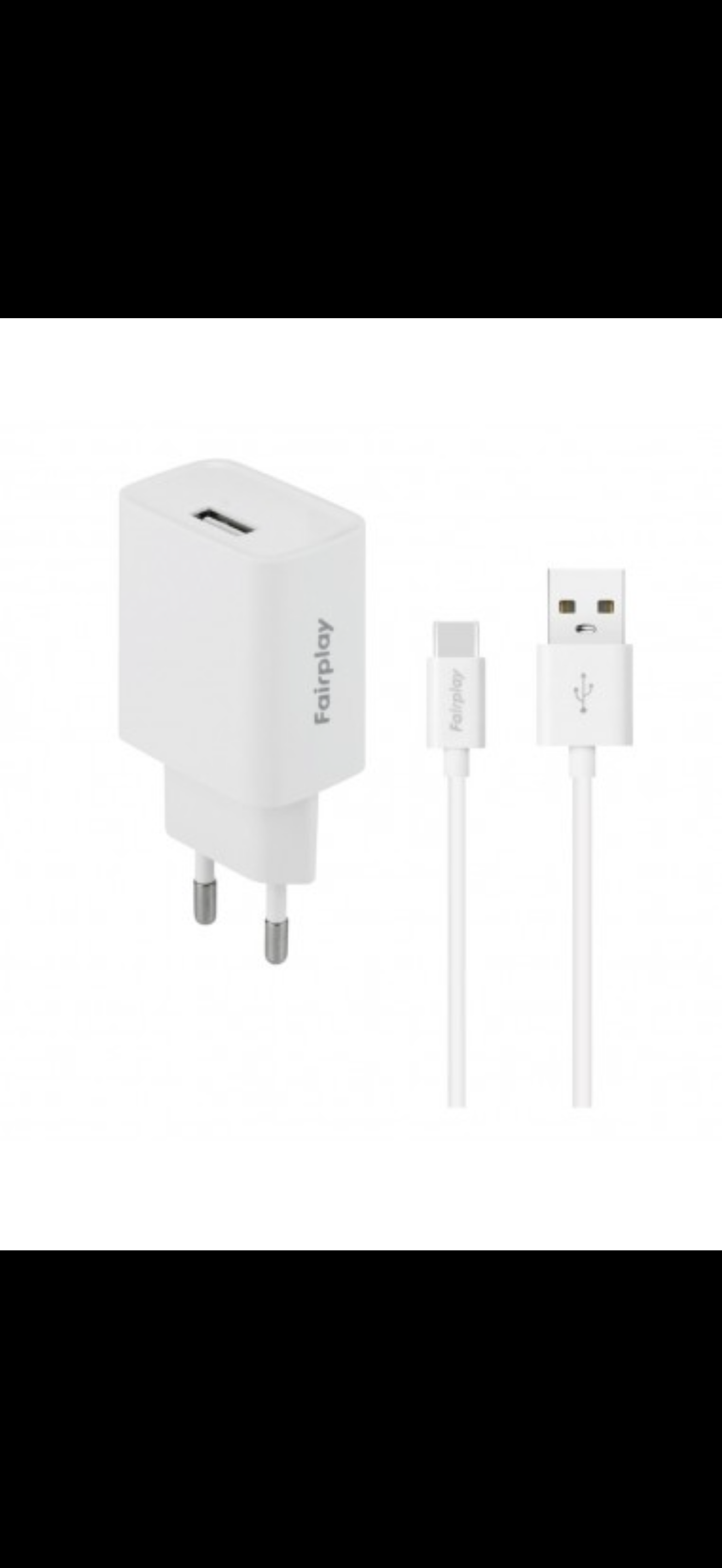 FAIRPLAY Pack Chargeur 12W + Câble USB-C (Blanc)